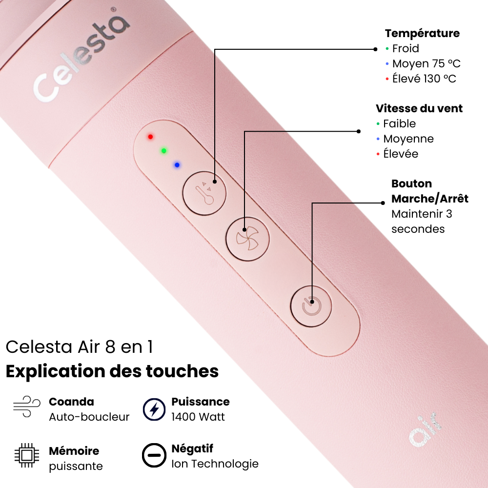Celesta® Sèche-cheveux AirStyler - 8 en 1 - CELESTA